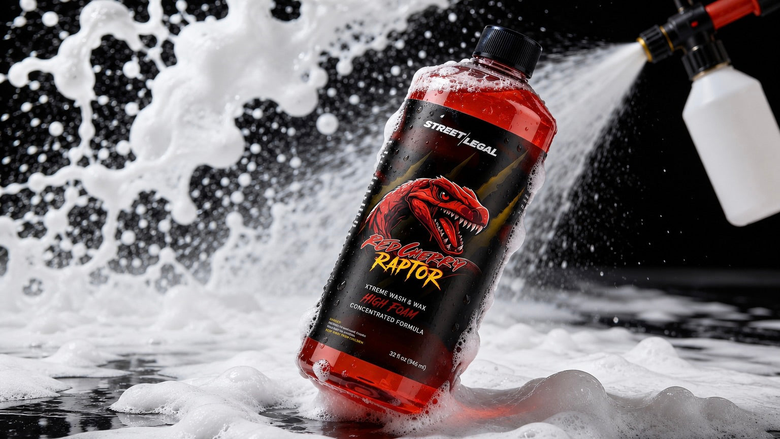 Red Cherry Raptor Wash & Wax: High-Foam Cleaning and Glossy Shine in One Step