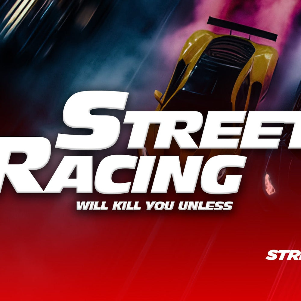 Illegal street racing at night in Los Angeles