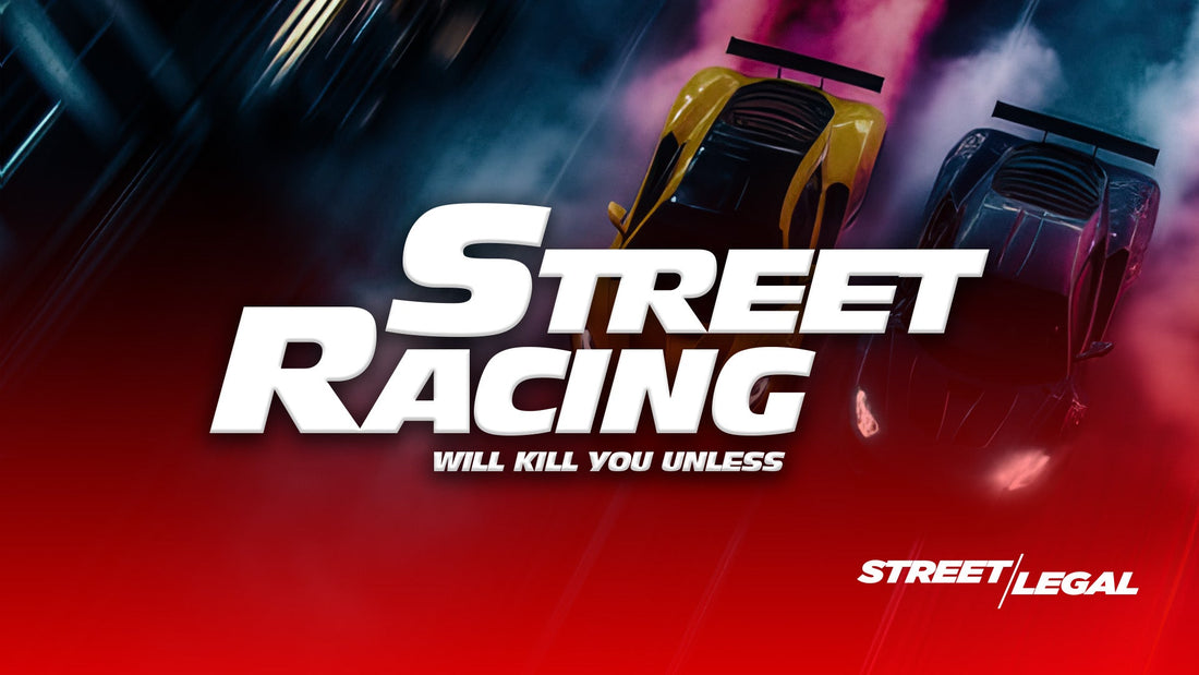 Illegal street racing at night in Los Angeles