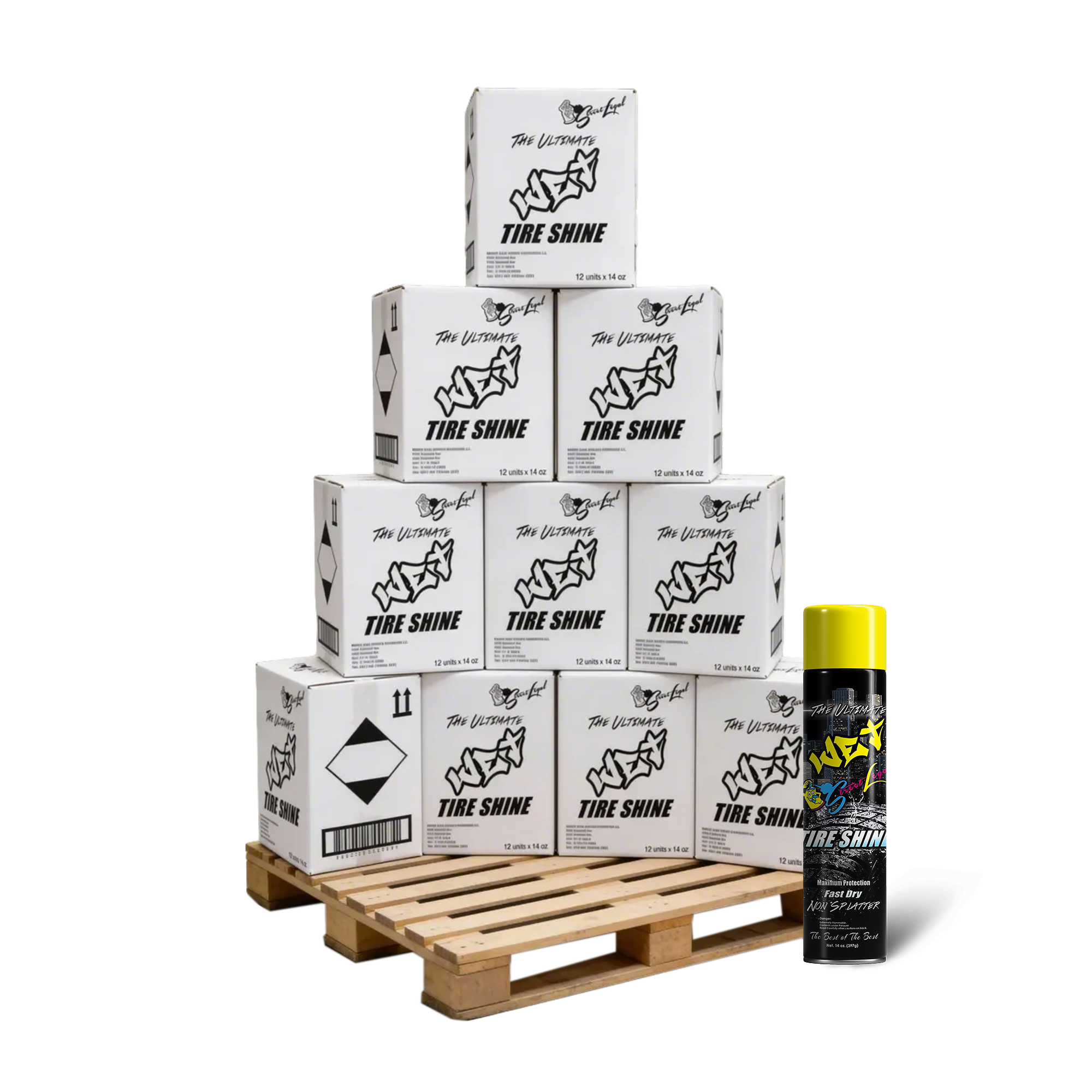 Street Legal Wet Tire Shine 14 oz | Bulk High Gloss Tire Dressing for Professional Detailing & Commercial Use