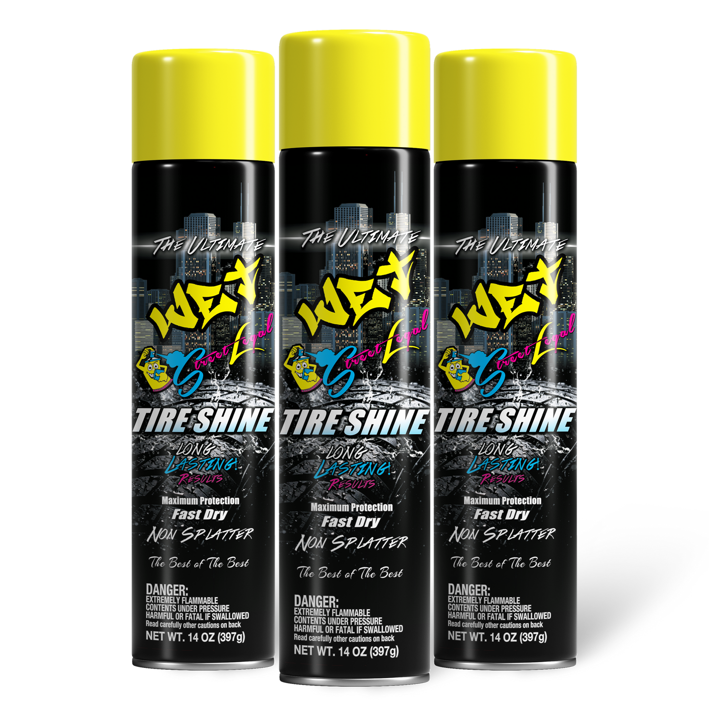 Street Legal The Ultimate Wet Tire Shine, 3 pack, 14 oz per can
