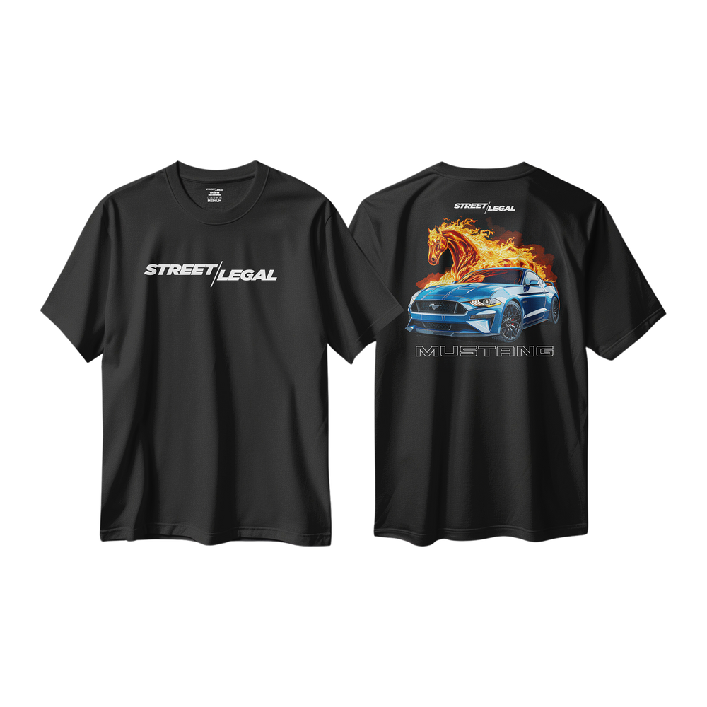 
                      
                        Premium 100% Cotton Street Legal Mustang tee.
                      
                    