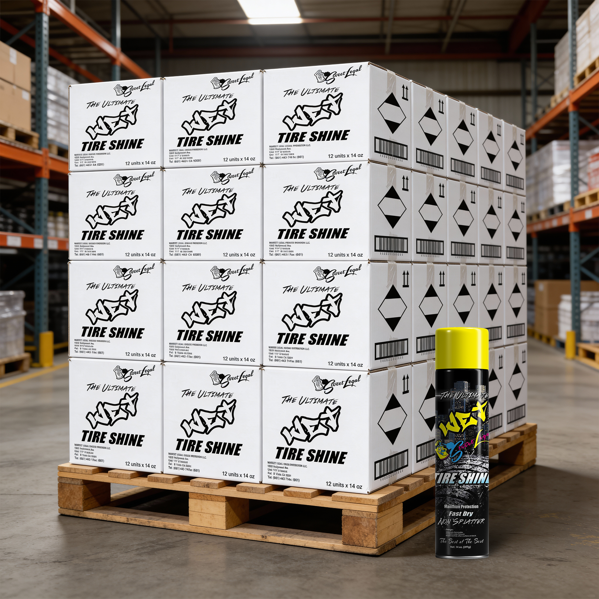 Street Legal Wet Tire Shine 14 oz | Bulk High Gloss Tire Dressing for Professional Detailing & Commercial Use