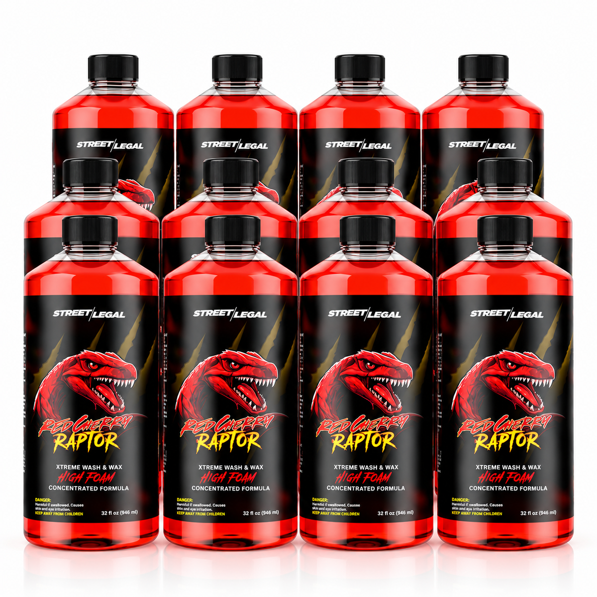 Street Legal Red Cherry Raptor Wash & Wax – 2-in-1 High Foam (32oz)