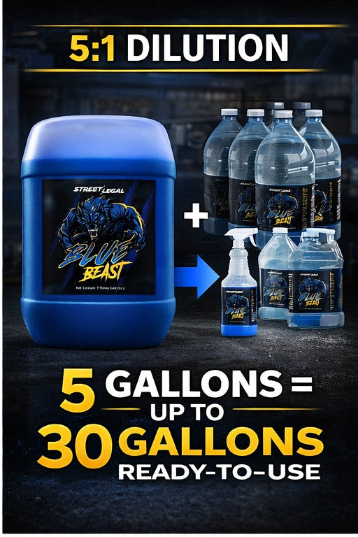 Street Legal Blue Beast Xtreme Degreaser – Industrial & Commercial Heavy-Duty Cleaner, Concentrated 5-Gallon Pail (Bulk & Pallet Ready)